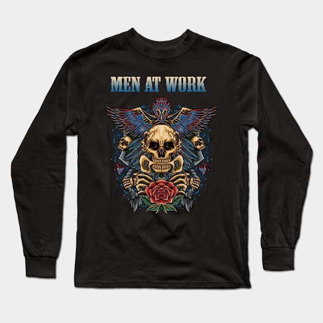 WORK AT THE MEN BAND Long Sleeve T-Shirt by octo_ps_official